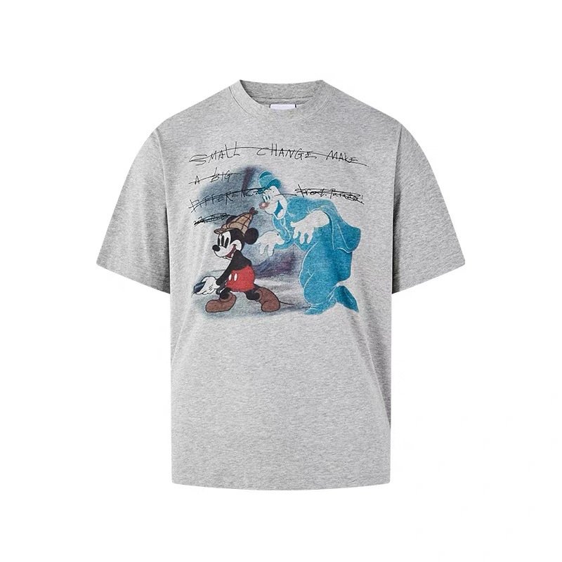 画像7: unisex Vintage Style Washed Mickey Mouse Print T-shirt   　ヴィンテージスタイル ウォッシュミッキーマウスプリント  半袖ラウンドネック Tシャツ ユニセックス 男女兼用 　  (7)