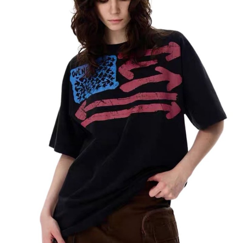 画像2: arrow print t-shirts ユニセックス 男女兼用 アロープリント半袖Tシャツ (2)