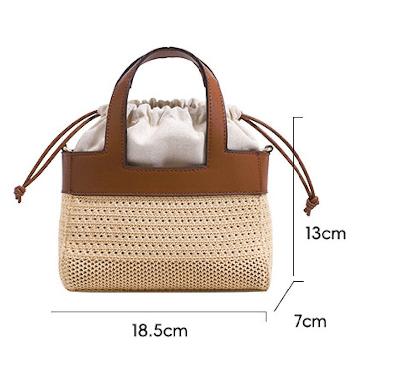 画像9: Leather handle square mini basket Tote Shoulde bag 　 レザーハンドルスクエアミニトートショルダーバッグ (9)
