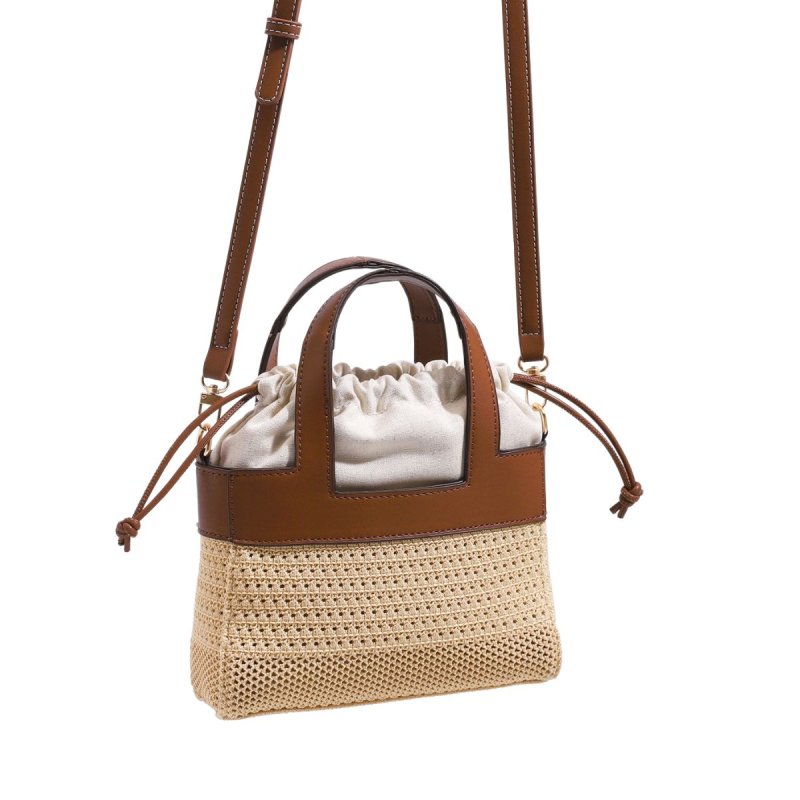 画像8: Leather handle square mini basket Tote Shoulde bag 　 レザーハンドルスクエアミニトートショルダーバッグ (8)