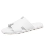 画像1: 26 Men's PU leather H flat slippers sandals フラット H サンダル スリッパ フリップ フロップ (1)