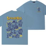 画像7: Sponge bob One Point back logo print t-shirts  キッズ ユニセックス 男女兼用スポンジボブ ワンポイント バックロゴプリントTシャツ (7)