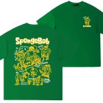 画像1: Sponge bob One Point back logo print t-shirts  キッズ ユニセックス 男女兼用スポンジボブ ワンポイント バックロゴプリントTシャツ (1)