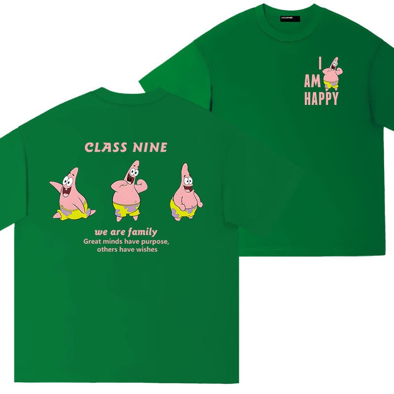 画像7: Sponge bob Patrick Star CLASS NINE I'M HAPPY Logo One Point back logo print t-shirts キッズ ユニセックス 男女兼用 スポンジボブ パトリックスター ワンポイント バックロゴプリントTシャツ (7)