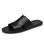画像2: 26 Men's PU leather H flat slippers sandals フラット H サンダル スリッパ フリップ フロップ (2)