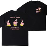 画像2: Sponge bob Patrick Star CLASS NINE I'M HAPPY Logo One Point back logo print t-shirts キッズ ユニセックス 男女兼用 スポンジボブ パトリックスター ワンポイント バックロゴプリントTシャツ (2)