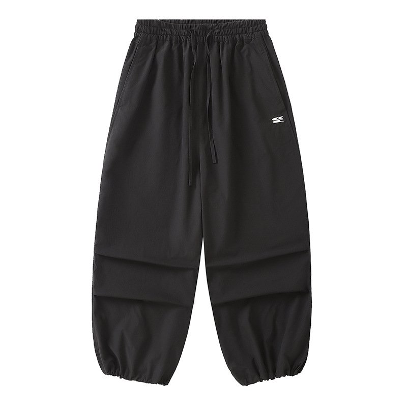 画像2: Unisex Quick-drying loose parachute pants　 男女兼用 韓国 ユニセックス クイックドライパラシュートルーズパンツパンツ ヒップホップ ストリートダンス カジュアル  (2)