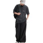 画像3: Unisex Quick-drying loose parachute pants　 男女兼用 韓国 ユニセックス クイックドライパラシュートルーズパンツパンツ ヒップホップ ストリートダンス カジュアル  (3)