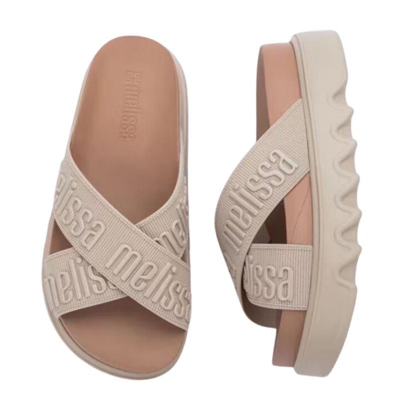 画像1: Platform Cross-Strap Slide Sandals　プラットフォーム厚底クロストラップサンダル スリッパ (1)