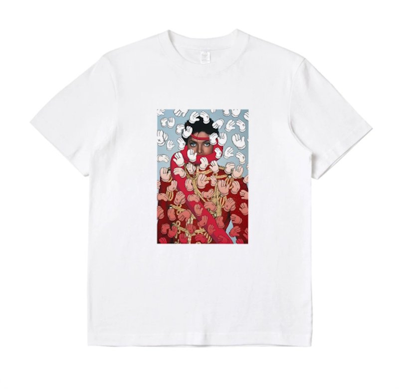 画像1: KAWS × Michael Jackson Print t-shirt unisex　男女兼用 ユニセックスカウズ×マイケルジャクソンプリント半袖Tシャツ (1)
