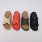 画像8: Platform Cross-Strap Slide Sandals　プラットフォーム厚底クロストラップサンダル スリッパ (8)