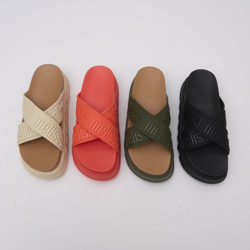 画像8: Platform Cross-Strap Slide Sandals　プラットフォーム厚底クロストラップサンダル スリッパ (8)