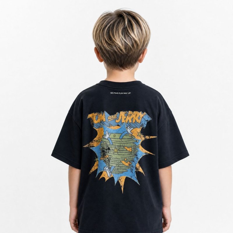 画像2: Kids Unisex Vintage Surprised Face Tom and Jerry print t-shirt キッズ 男女兼用 ユニセックス サプライズ トムとジェリー Tシャツ (2)