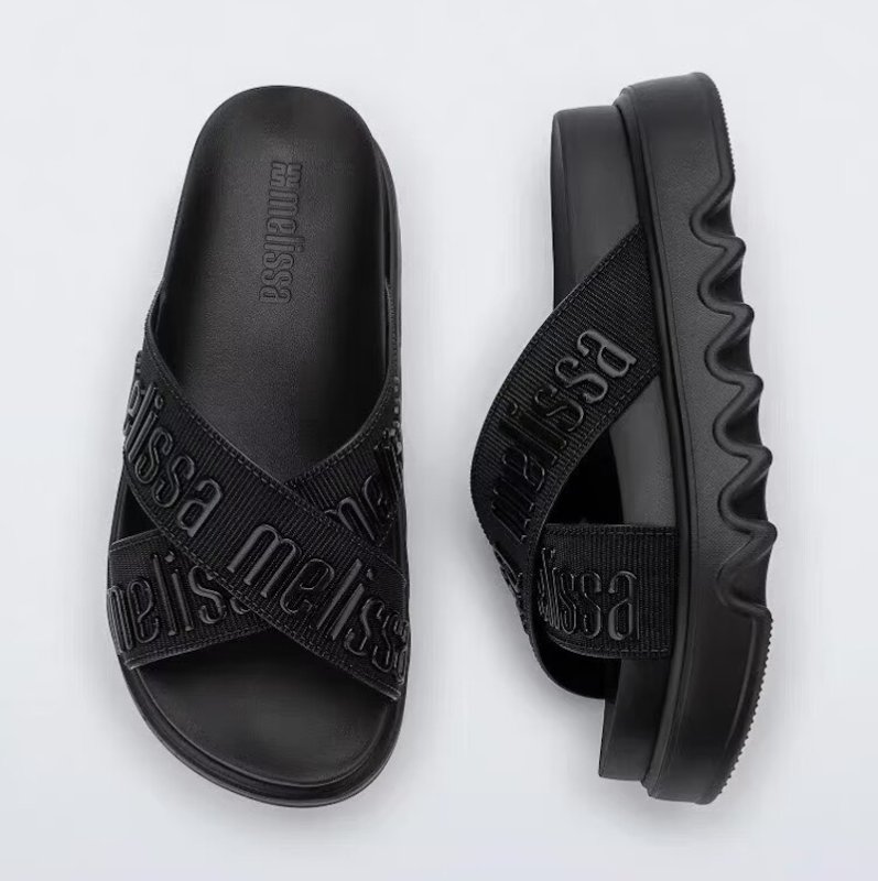 画像2: Platform Cross-Strap Slide Sandals　プラットフォーム厚底クロストラップサンダル スリッパ (2)