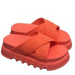 画像4: Platform Cross-Strap Slide Sandals　プラットフォーム厚底クロストラップサンダル スリッパ (4)