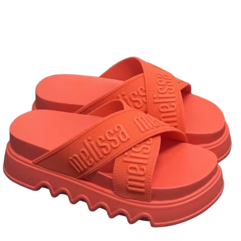 画像4: Platform Cross-Strap Slide Sandals　プラットフォーム厚底クロストラップサンダル スリッパ (4)