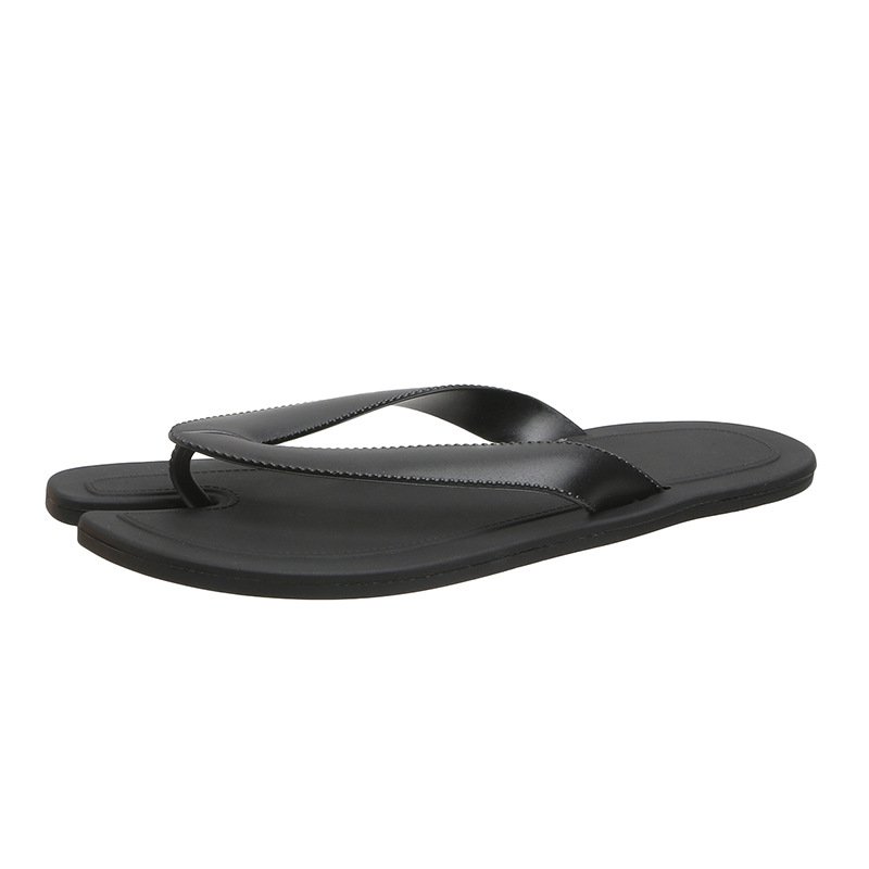 画像1: Women's flat bottom sandals and slippers Flip-flops  レザー 足袋 たび フラット サンダル ミュール (1)