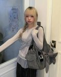画像10: Siweol107 Bow Shoulder Bag Y2K デイネット 2Way シウォル107 リボン ショルダー バッグ トート ハンドバッグ 韓国ファッション KPOP (10)