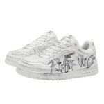 画像1: Graffiti paint stars & crosses Leather Lace-Up Sneakers shoes 男女兼用 ユニセックスペイント 落書き ＆クロスレザー 厚底 レースアップスニーカー (1)