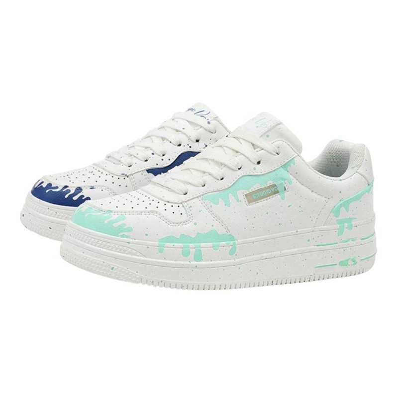 画像3: Graffiti paint stars & crosses Leather Lace-Up Sneakers shoes 男女兼用 ユニセックスペイント 落書き ＆クロスレザー 厚底 レースアップスニーカー (3)