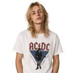 画像1: Unisex washed rock guitar band ACDC loose short sleeve T-shirt 男女兼用 バンドT ユニセックス ウォッシュド ロックギターバンドペイントTシャツ バンドT (1)