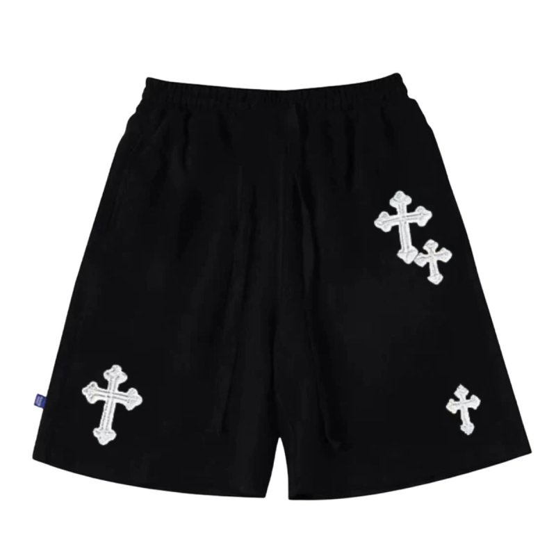 画像2: Unisex Cross Basketball High Street Sweatpants 5 Minute Pants ユニセックス 男女兼用 クロス 十字架 バスケットボール5分丈 ハイストリート スウェットショーツ ハーフパンツ (2)