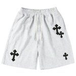 画像1: Unisex Cross Basketball High Street Sweatpants 5 Minute Pants ユニセックス 男女兼用 クロス 十字架 バスケットボール5分丈 ハイストリート スウェットショーツ ハーフパンツ (1)