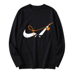 画像2: 24 Broken swoosh Sweat Long-Sleeve Tshirts ブロークンスウォッシュ 長袖Tシャツ 男女兼用 ユニセックス (2)