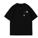 画像1: Unisex Cat-fishing motif small print short sleeve T-shirt 男女兼用  ユニセックス  キャットフィッシングワンポイントプリントTシャツ  (1)