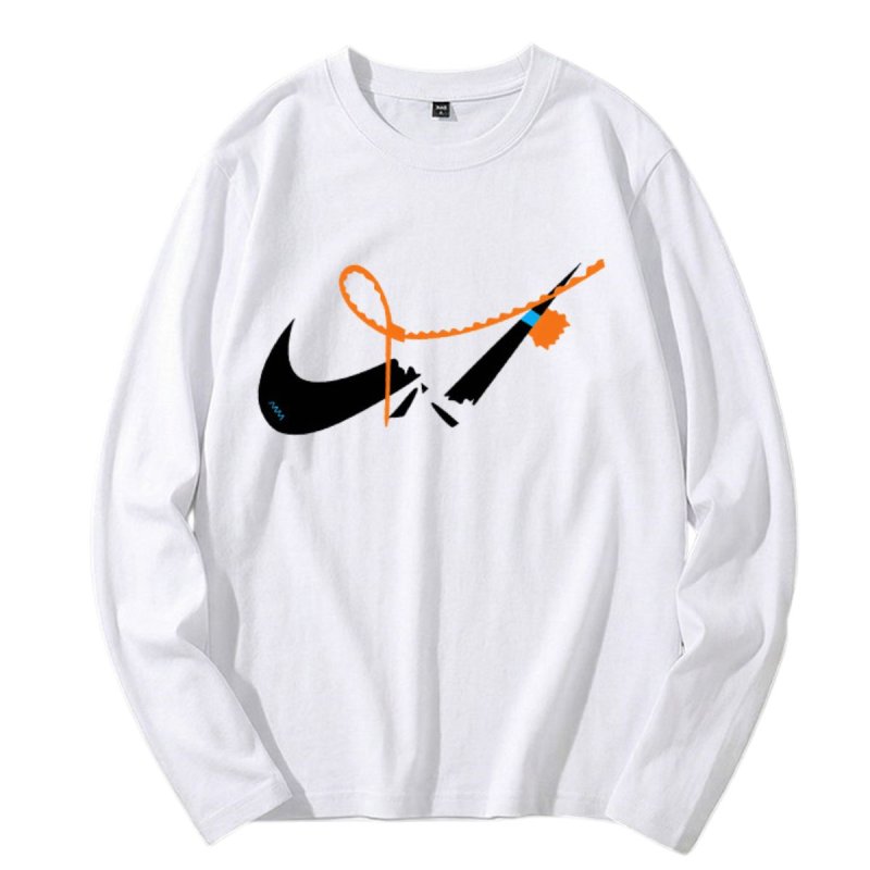 画像3: 24 Broken swoosh Sweat Long-Sleeve Tshirts ブロークンスウォッシュ 長袖Tシャツ 男女兼用 ユニセックス (3)