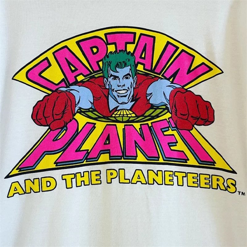 画像2: Unisex Captain Planet Superman short sleeve T-shirt 男女兼用ユニセックス キャプテンプラネットスーパーマンヴィンテージスタイルTシャツ (2)