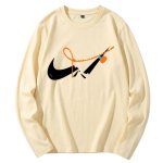 画像1: 24 Broken swoosh Sweat Long-Sleeve Tshirts ブロークンスウォッシュ 長袖Tシャツ 男女兼用 ユニセックス (1)