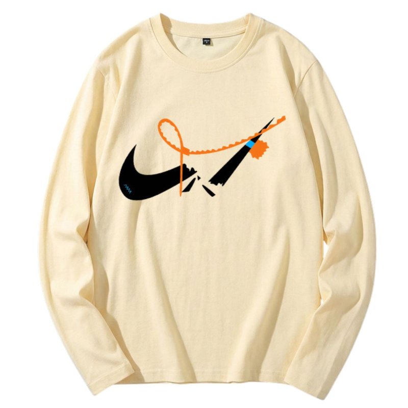 画像1: 24 Broken swoosh Sweat Long-Sleeve Tshirts ブロークンスウォッシュ 長袖Tシャツ 男女兼用 ユニセックス (1)