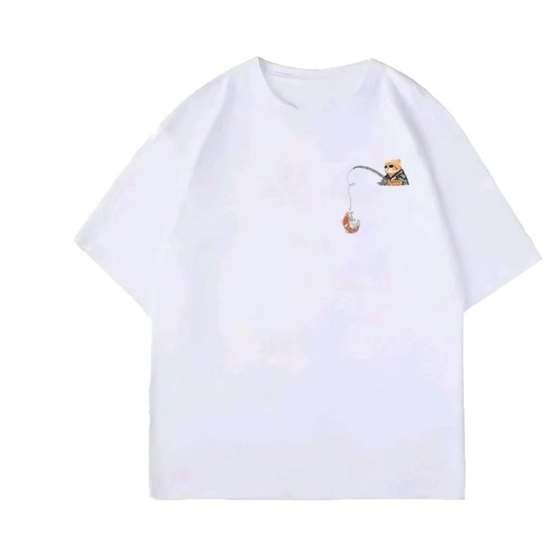 画像2: Unisex Cat-fishing motif small print short sleeve T-shirt 男女兼用  ユニセックス  キャットフィッシングワンポイントプリントTシャツ  (2)