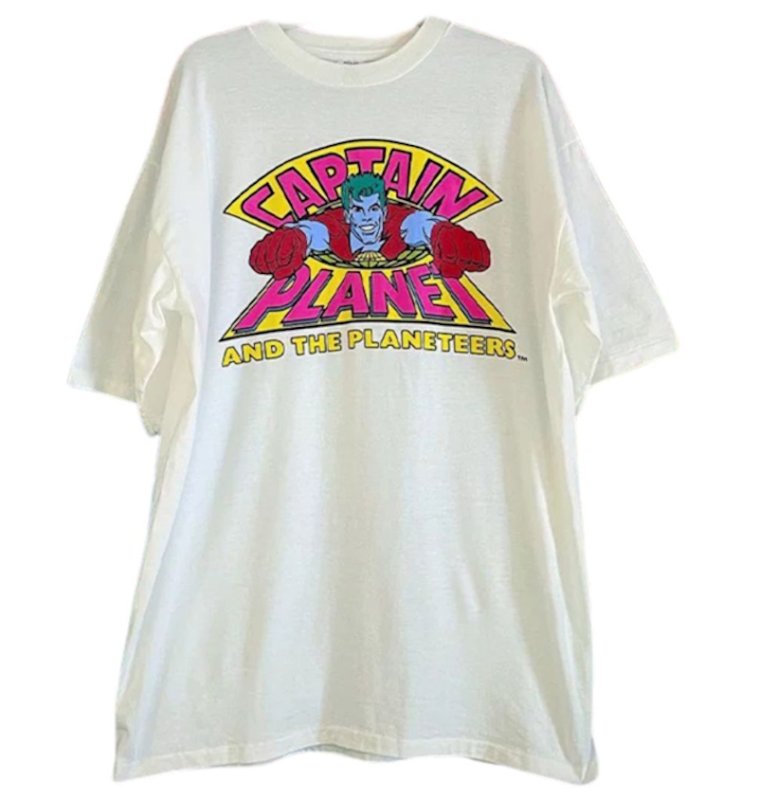 画像1: Unisex Captain Planet Superman short sleeve T-shirt 男女兼用ユニセックス キャプテンプラネットスーパーマンヴィンテージスタイルTシャツ (1)