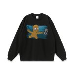 画像4: Unisex The simpsons flying Simpson Vintage Style T-Shirt  オアシス ザ・シンプソンズ ヴィンテージスタイル 古着風 ヴィンテージ風 プリント 半袖ラウンドネック Tシャツ ユニセックス 男女兼用 (4)
