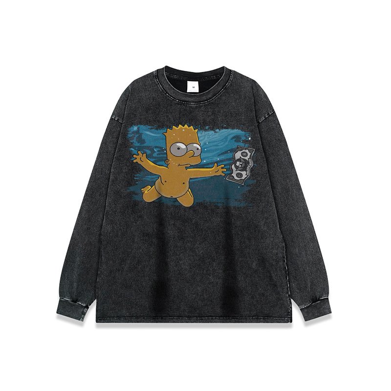 画像5: Unisex The simpsons flying Simpson Vintage Style T-Shirt  オアシス ザ・シンプソンズ ヴィンテージスタイル 古着風 ヴィンテージ風 プリント 半袖ラウンドネック Tシャツ ユニセックス 男女兼用 (5)