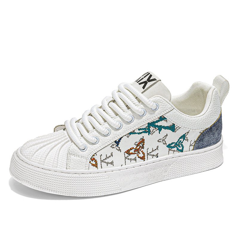 画像2: Unisex embroidery shoes sneakers ユニセックス メンズ男女兼用 刺繍 レザースニーカー シューズ  (2)