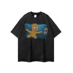 画像2: Unisex The simpsons flying Simpson Vintage Style T-Shirt  オアシス ザ・シンプソンズ ヴィンテージスタイル 古着風 ヴィンテージ風 プリント 半袖ラウンドネック Tシャツ ユニセックス 男女兼用 (2)