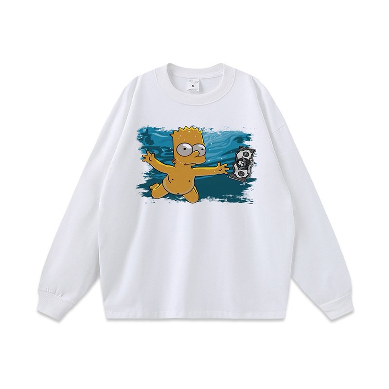 画像6: Unisex The simpsons flying Simpson Vintage Style T-Shirt  オアシス ザ・シンプソンズ ヴィンテージスタイル 古着風 ヴィンテージ風 プリント 半袖ラウンドネック Tシャツ ユニセックス 男女兼用 (6)