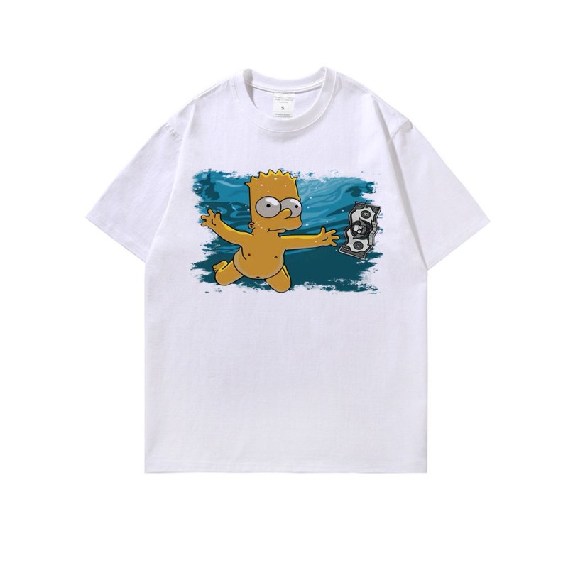 画像3: Unisex The simpsons flying Simpson Vintage Style T-Shirt  オアシス ザ・シンプソンズ ヴィンテージスタイル 古着風 ヴィンテージ風 プリント 半袖ラウンドネック Tシャツ ユニセックス 男女兼用 (3)