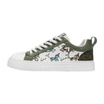 画像1: Unisex embroidery shoes sneakers ユニセックス メンズ男女兼用 刺繍 レザースニーカー シューズ  (1)