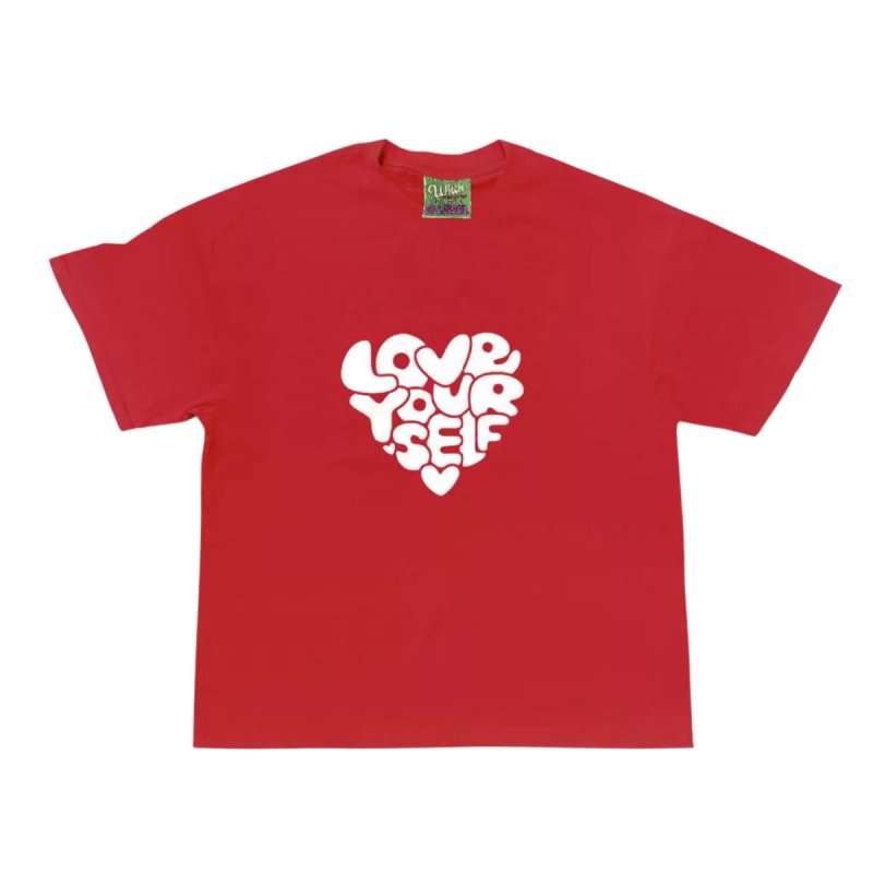 画像3: Unisex Love Your Self heart print t-shirt 男女兼用 ユニセックスハート ラブユアセルフ プリントTシャツ (3)
