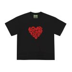 画像1: Unisex Love Your Self heart print t-shirt 男女兼用 ユニセックスハート ラブユアセルフ プリントTシャツ (1)