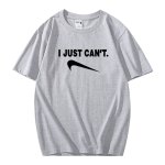 画像1: I Just Cant swoosh Tshirts ユニセックス男女兼用 I Just Cant パロディー プリントTシャツ (1)