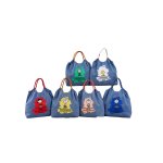 画像9: Snoopy & Friends Denim Eco Tote/Shoulder Shopping Bag　スヌーピー＆ウッドストック＆フレンズデニムトートショルダーショッピングエコバッグ (9)