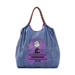 画像3: Snoopy & Friends Denim Eco Tote/Shoulder Shopping Bag　スヌーピー＆ウッドストック＆フレンズデニムトートショルダーショッピングエコバッグ (3)