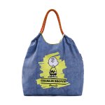 画像2: Snoopy & Friends Denim Eco Tote/Shoulder Shopping Bag　スヌーピー＆ウッドストック＆フレンズデニムトートショルダーショッピングエコバッグ (2)