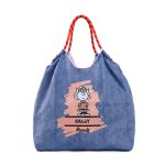画像4: Snoopy & Friends Denim Eco Tote/Shoulder Shopping Bag　スヌーピー＆ウッドストック＆フレンズデニムトートショルダーショッピングエコバッグ (4)