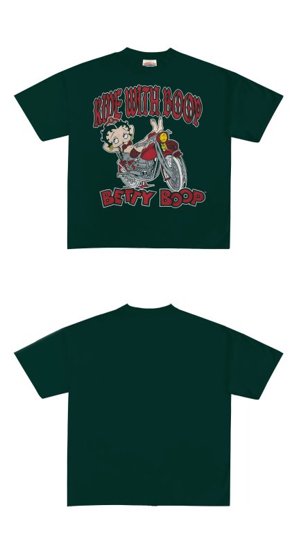 画像5: Biker Betty BoopTshirts ユニセックス男女兼用バイカーベティブーププリントTシャツ (5)
